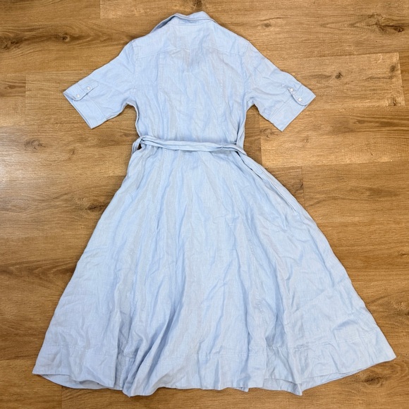 Belted Linen A-Line Shirtdress Midi Polo Ralph Lauren - Picture 11 of 16